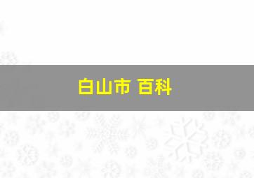 白山市 百科